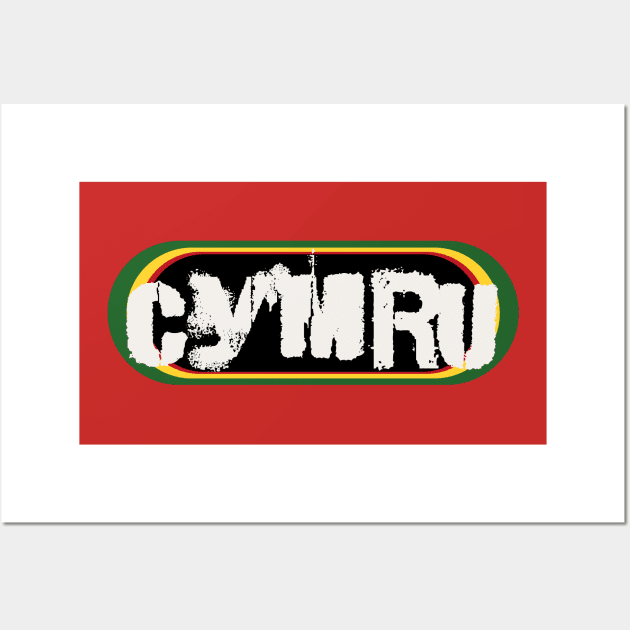 Cymru, authentic official Welsh supporter T-Shirt Wall Art by Teessential